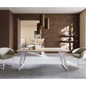 Jedálenský stôl Edge 200x100 keramika Laminam® Travertino Bianco vyobraziť