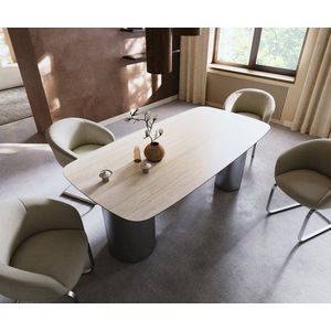 Jedálenský stôl Edge zaoblený tvar 200x100 keramika Laminam® vyobraziť