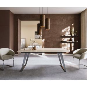 Jedálenský stôl Edge zaoblený tvar 200x100 keramika Laminam® vyobraziť