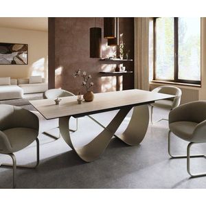 Jedálenský stôl Edge 180-220x100 keramika Laminam® Travertino Bianco vyobraziť