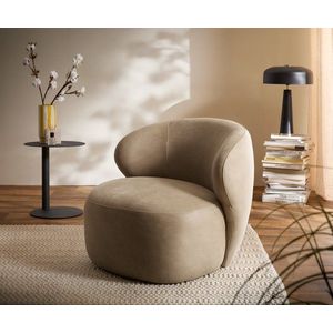 Lounge kreslo Pulo 80x80 cm mikrovlákno béžová vintage vyobraziť