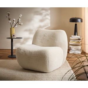 Lounge kreslo Zena 75x85 cm plyšový manšester krémovo biela vyobraziť
