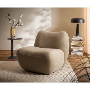 Lounge kreslo Zena 75x85 cm mikrovlákno béžová vintage vyobraziť