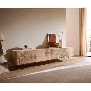 TV stolík Ashara 220 cm dub prírodná 3D efekt 4 dvierka podstava vyobraziť