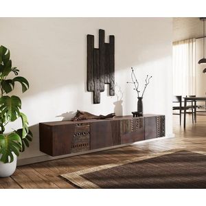 TV stolík Imara 200 cm mango hnedá 4 dvierka závesné vyobraziť