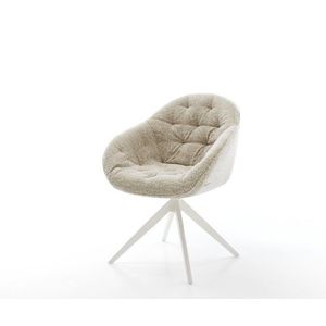 Jedálenská stolička Gaio-Flex tkanina mäkká béžová krížová podstava vyobraziť