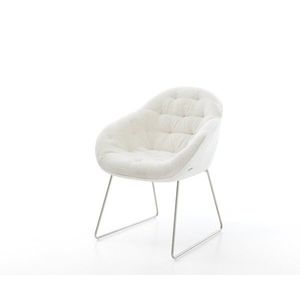 Jedálenská stolička Gaio-Flex bouclé mäkký béžová tenká podstava vyobraziť