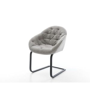 Konzolová jedálenská stolička Gaio-Flex štruktúrovaná látka mäkká sivá vyobraziť