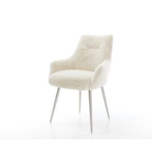 Jedálenská stolička Alja-Flex s opierkami plyšový manšester krémovo vyobraziť