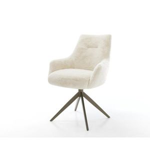 Jedálenská stolička Alja-Flex s opierkami plyšový manšester krémovo vyobraziť