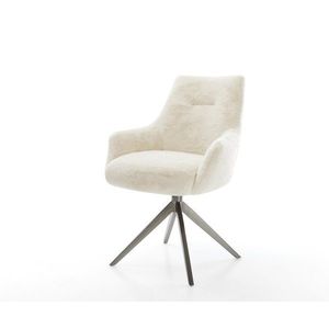 Jedálenská stolička Alja-Flex s opierkami plyšový manšester krémovo vyobraziť