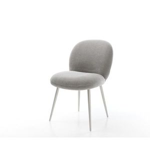 Jedálenská stolička Nube-Flex texturovaná látka mäkký sivá 4-nohá vyobraziť