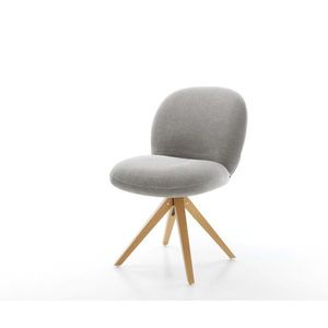 Jedálenská stolička Nube-Flex texturovaná látka mäkký sivá drevená vyobraziť