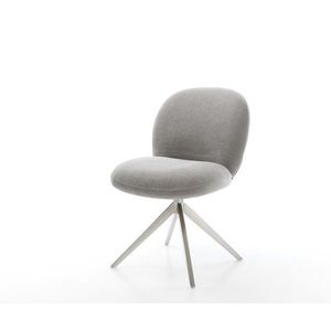 Jedálenská stolička Nube-Flex štruktúrovaná látka mäkký sivá krížová vyobraziť