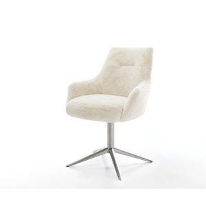 Jedálenská stolička Alja-Flex s opierkami plyšový manšester krémovo vyobraziť