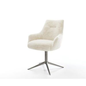 Jedálenská stolička Alja-Flex s opierkami plyšový manšester krémovo vyobraziť