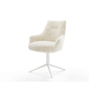 Jedálenská stolička Alja-Flex s opierkami plyšový manšester krémovo vyobraziť