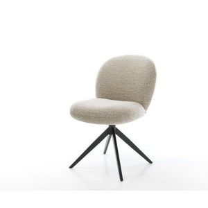 Jedálenská stolička Nube-Flex tkanina mäkký béžová krížová podstava vyobraziť