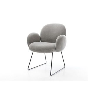 Jedálenská stolička Nube-Flex s opierkami texturovaná látka mäkký sivá vyobraziť