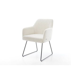 Jedálenská stolička Greg-Flex bouclé mäkký béžová tenká podstava vyobraziť