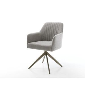 Jedálenská stolička Greg-Flex štruktúrovaná látka mäkký sivá krížová vyobraziť