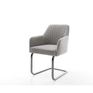 Konzolová jedálenská stolička Greg-Flex texturovaná látka mäkký sivá vyobraziť