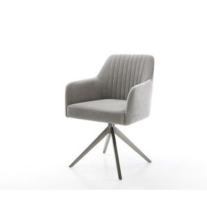 Jedálenská stolička Greg-Flex štruktúrovaná látka mäkký sivá krížová vyobraziť