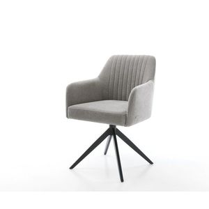 Jedálenská stolička Greg-Flex štruktúrovaná látka mäkký sivá krížová vyobraziť