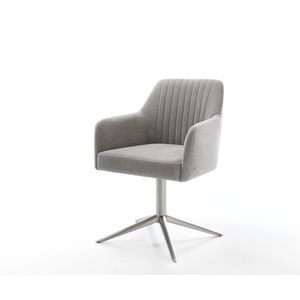 Jedálenská stolička Greg-Flex štruktúrovaná látka mäkký sivá kovová vyobraziť