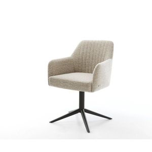 Jedálenská stolička Greg-Flex tkanina mäkký béžová čierna krížová vyobraziť