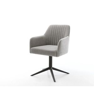 Jedálenská stolička Greg-Flex štruktúrovaná látka mäkký sivá krížová vyobraziť