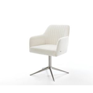 Jedálenská stolička Greg-Flex bouclé mäkký béžová krížová podstava vyobraziť