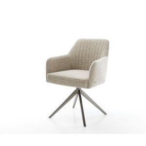 Jedálenská stolička Greg-Flex tkanina mäkká béžová krížová podstava vyobraziť