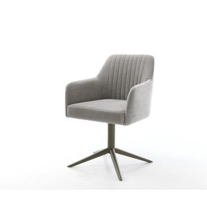 Jedálenská stolička Greg-Flex štruktúrovaná látka mäkký sivá krížová vyobraziť