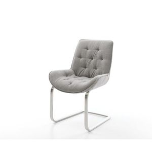 Konzolová jedálenská stolička Taimi-Flex texturovaná látka mäkký sivá vyobraziť