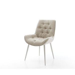 Jedálenská stolička Taimi-Flex tkanina mäkký béžová 4-nohá zúžená vyobraziť