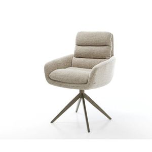 Jedálenská stolička Abelia-Flex s opierkami tkanina mäkká béžová vyobraziť