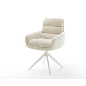 Jedálenská stolička Abelia-Flex s opierkami plyšový manšester krémovo vyobraziť