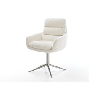 Jedálenská stolička Abelia-Flex s opierkami bouclé mäkká béžová kovová vyobraziť