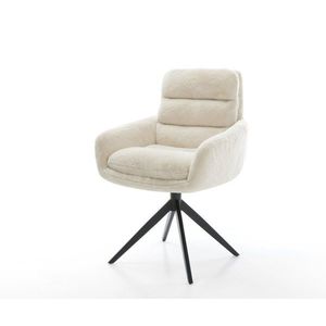 Jedálenská stolička Abelia-Flex s opierkami plyšový manšester krémovo vyobraziť