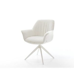 Jedálenská stolička Keila-Flex s opierkami bouclé mäkký béžová krížová vyobraziť