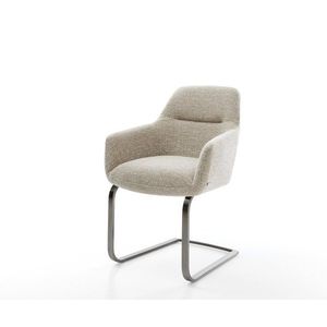 Jedálenská stolička Pejo-Flex tkanina mäkký béžová konzolová podstava vyobraziť