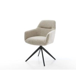 Jedálenská stolička Pejo-Flex tkanina mäkký béžová krížová podstava vyobraziť