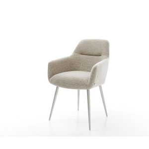 Jedálenská stolička Pejo-Flex tkanina mäkký béžová 4-nohá zúžená vyobraziť