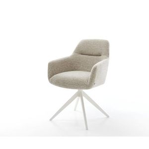 Jedálenská stolička Pejo-Flex tkanina mäkký béžová krížová podstava vyobraziť