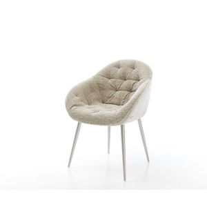 Jedálenská stolička Gaio-Flex tkanina mäkký béžová 4-nohá zúžená vyobraziť