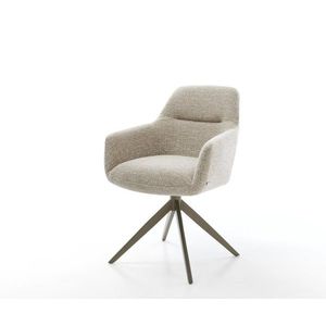 Jedálenská stolička Pejo-Flex tkanina mäkký béžová krížová podstava vyobraziť