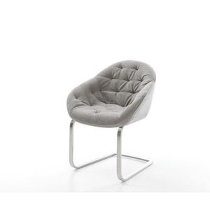 Konzolová jedálenská stolička Gaio-Flex texturovaná látka mäkký sivá vyobraziť