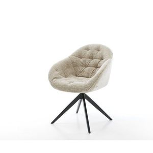 Jedálenská stolička Gaio-Flex tkanina mäkká béžová krížová podstava vyobraziť