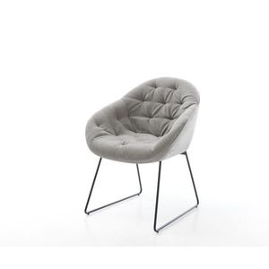 Jedálenská stolička Gaio-Flex štruktúrovaná látka mäkký sivá tenká vyobraziť